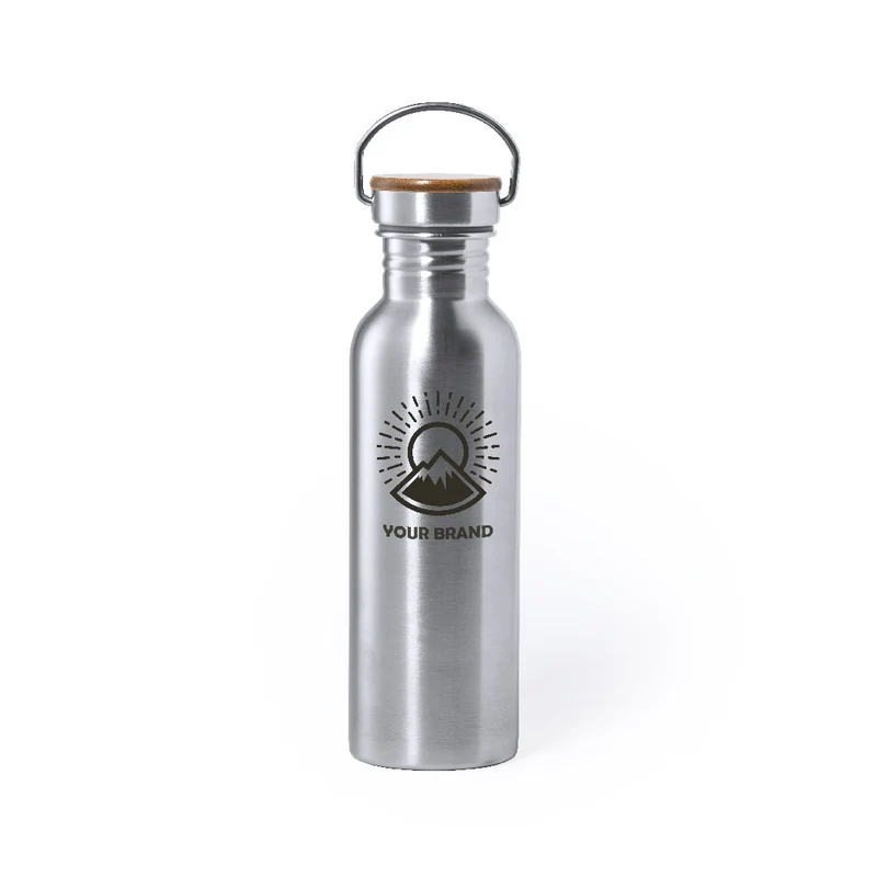 Bidón de Acero Inox con Tapón de Bambú Rangler 800 ml