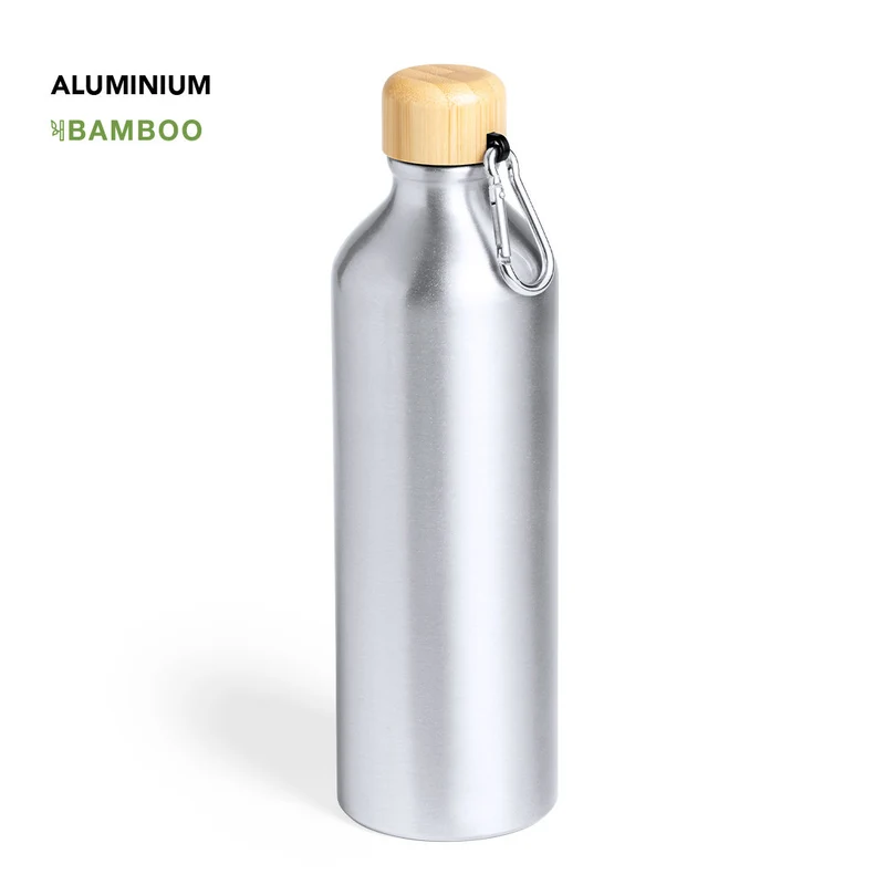 Botella de Aluminio con Tapón de Bambú Hetien 800 ml