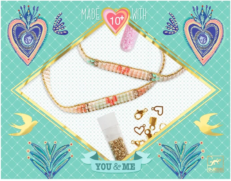 Pulseras Tú & yo: Corazones Miyuki - Djeco