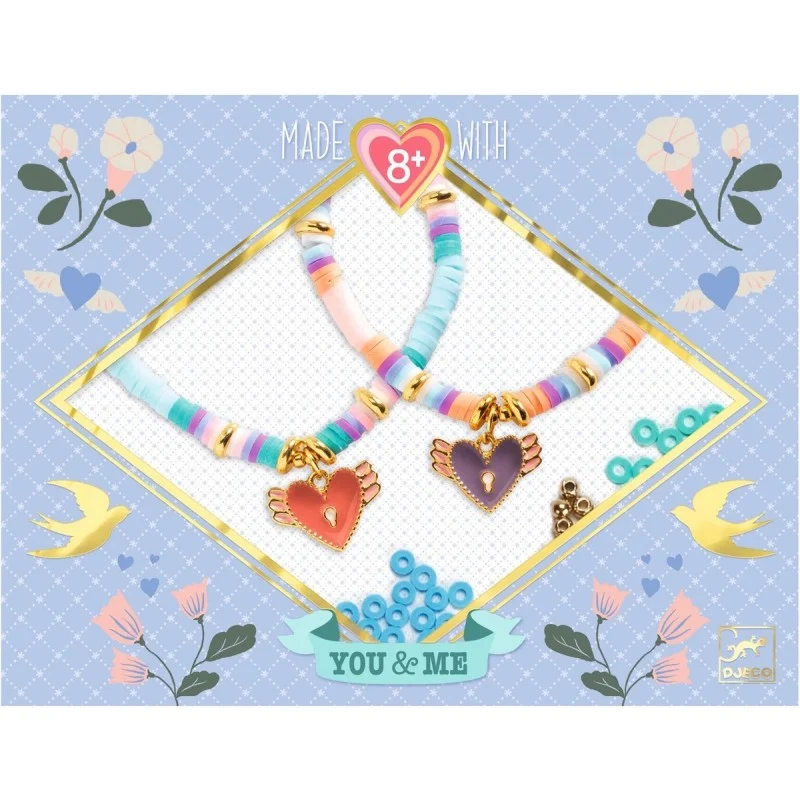 Pulseras Tú & yo: Corazones Heishi - Djeco
