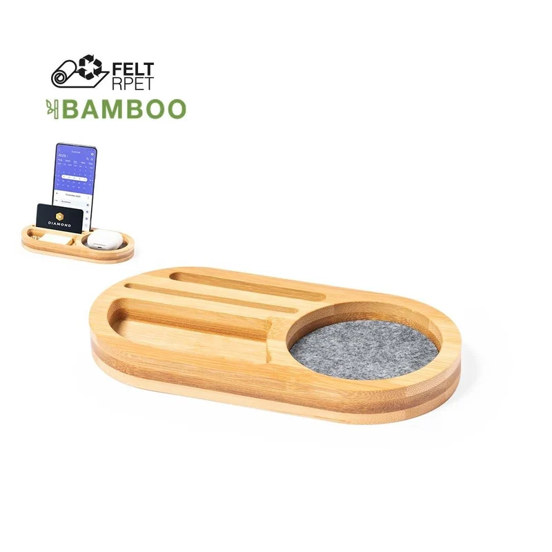 Organizador de Escritorio Ecológico de Bambú y rPET Brajil