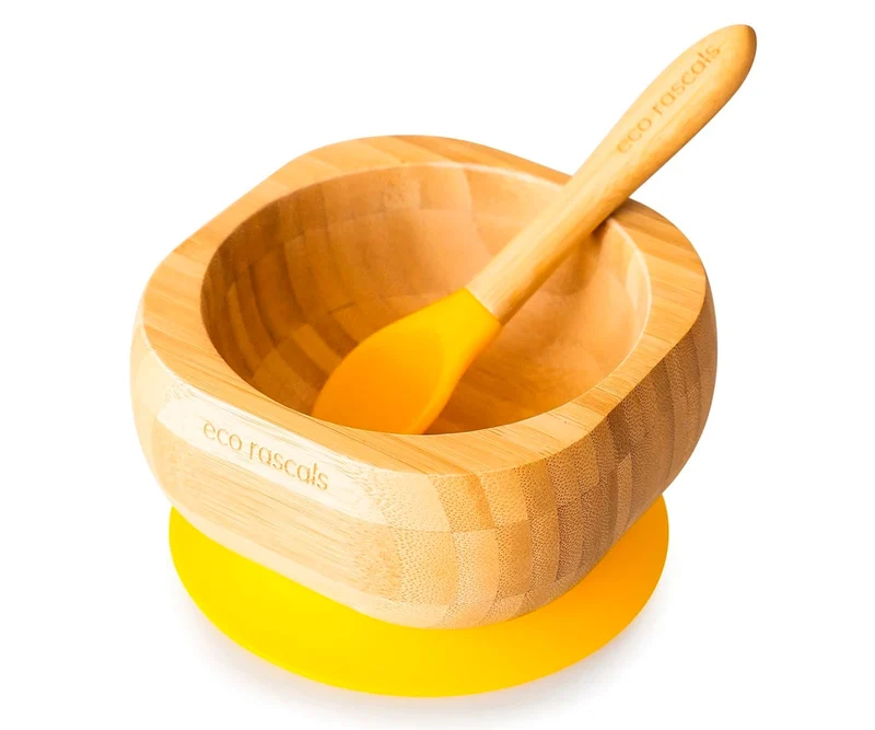 Bol Bambú Amarillo Eco con Cuchara - Eco Rascals