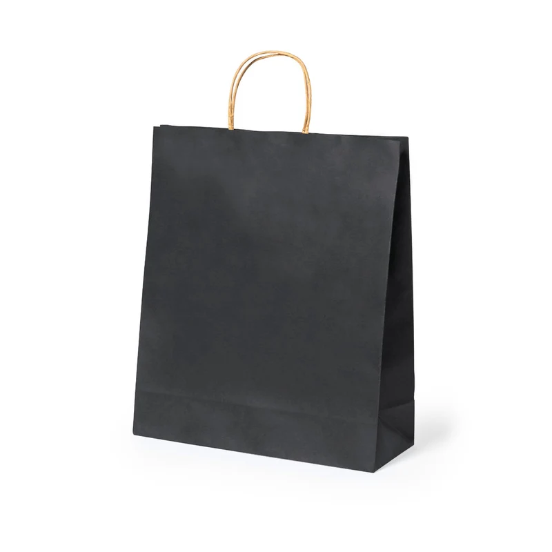 Bolsa Reutilizable de Papel Reciclado con Asas Cortas y Fuelle Mepus 100g/m²