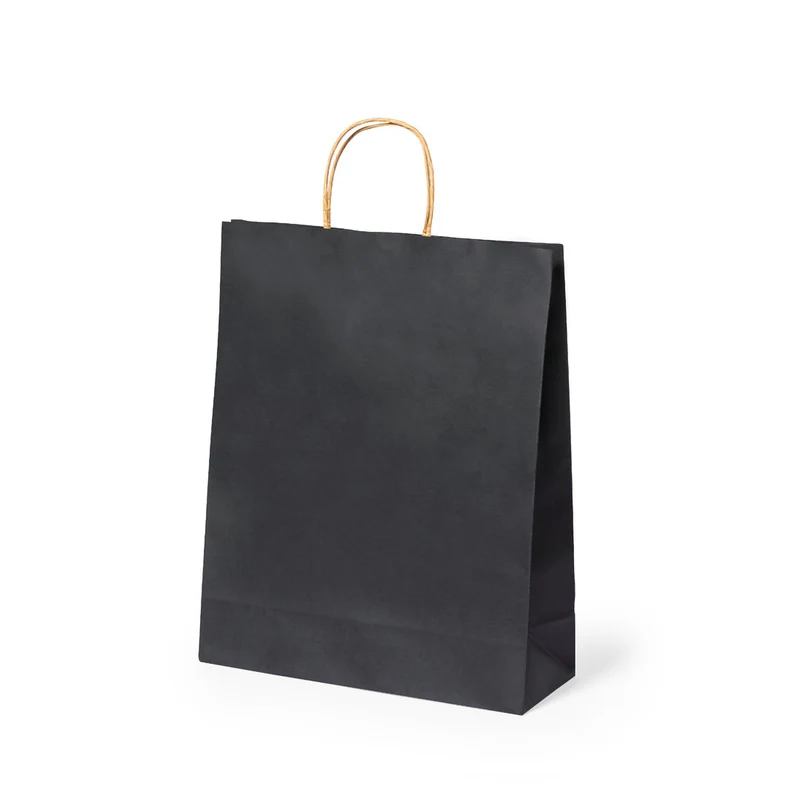Bolsa Reutilizable de Papel Reciclado con Asas Cortas y Fuelle Linel 100g/m²