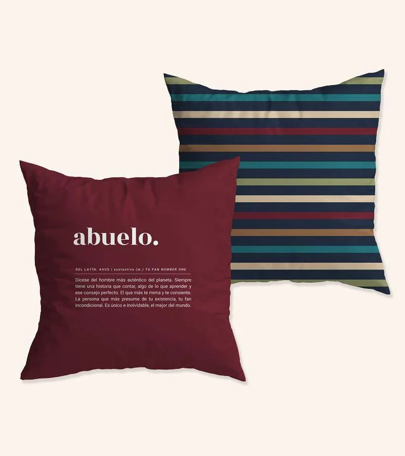 Funda de cojín "Abuelo Definición" Granate - UO