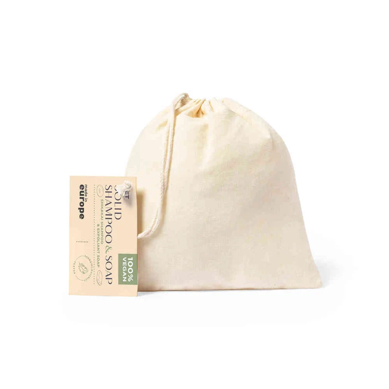 Set de Jabón y Champú Vegano Cruelty-Free en Bolsa de Algodón Mionca