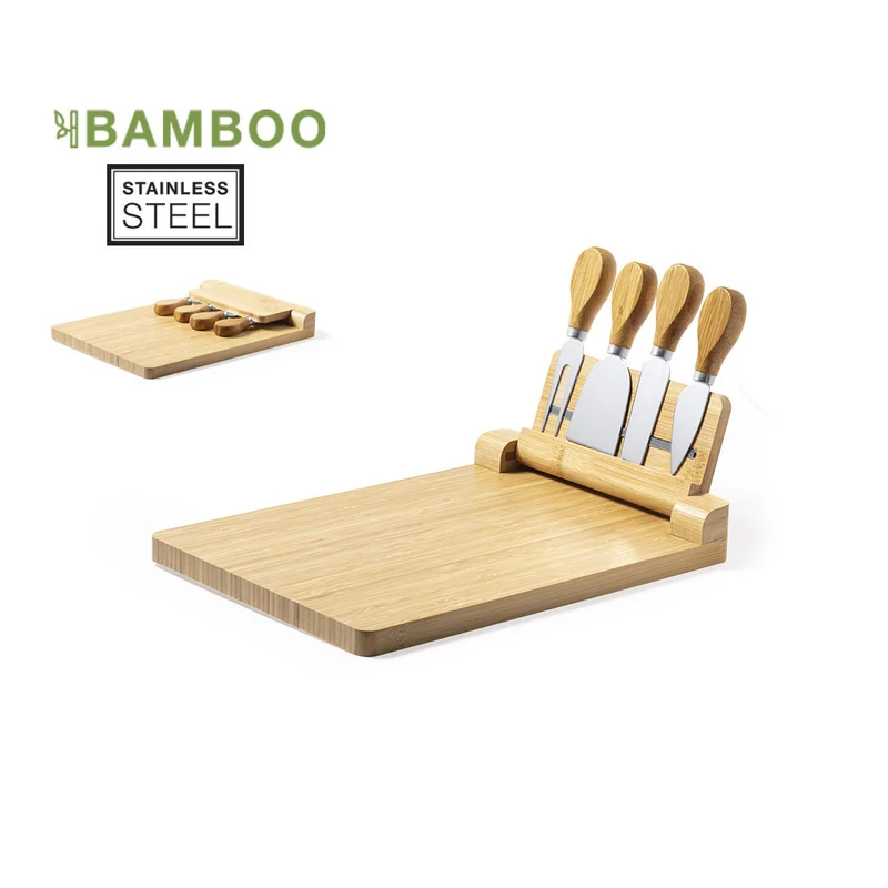 Set Tabla Quesos Ecológica de Bambú con Accesorios Mildred