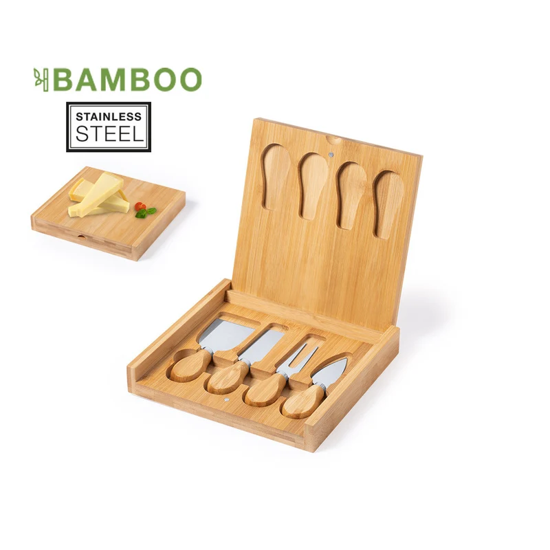 Set Tabla Quesos Ecológica de Bambú con Accesorios Wayne