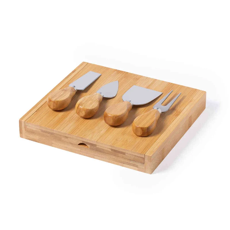 Set Tabla Quesos Ecológica de Bambú con Accesorios Wayne