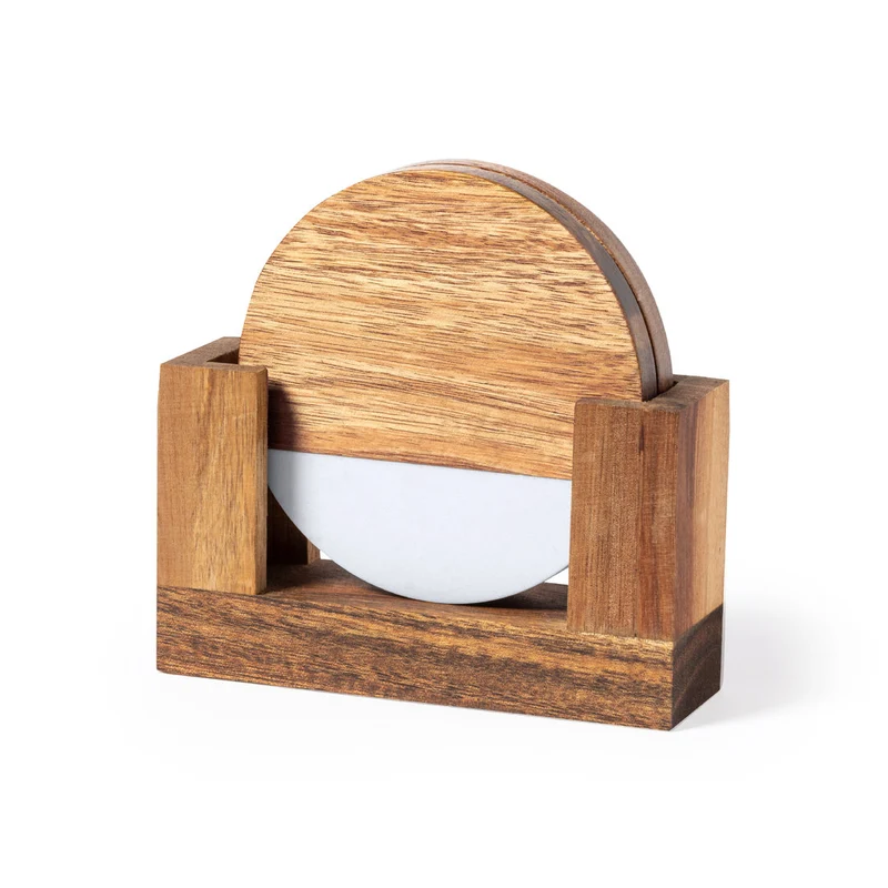 Set de Posavasos Premium Ecológico de Madera y Extracto de Mármol Derrol