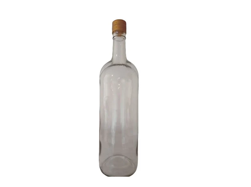 Botella Burdeos Transparente Diseño Liso de 1000 ML Con rosca Caja C/12 Lp