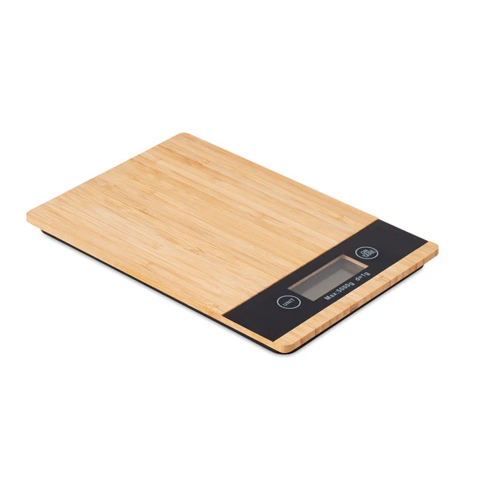 Báscula de Cocina Sostenible en Bambú y Display Digital Precisa