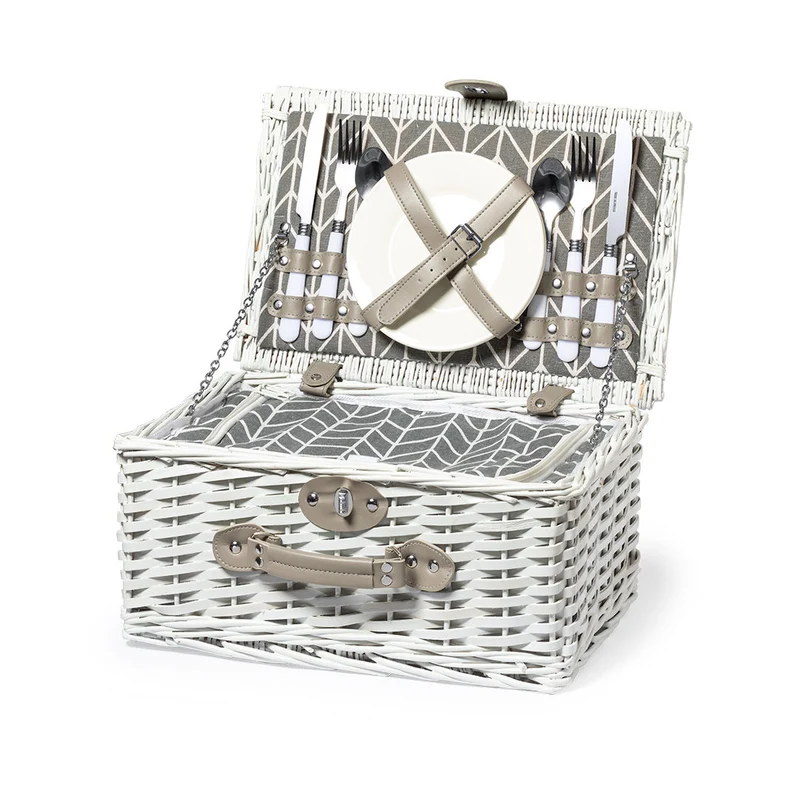 Cesta Nevera Sostenible para Picnic de Mimbre y Aluminio Midland