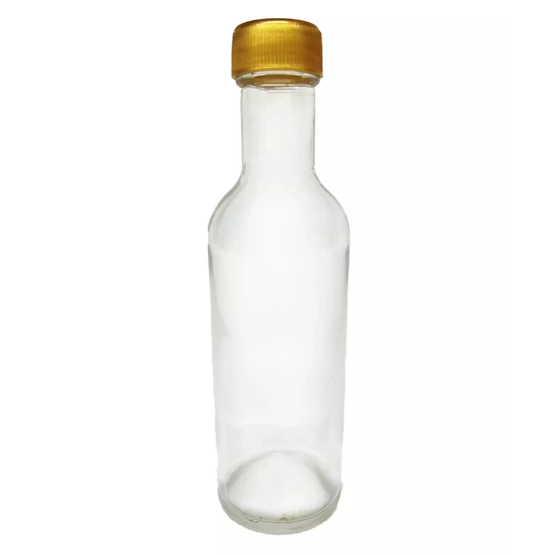 Botella mini redonda 50 ml 12 piezas con tapa de color Dorado LP