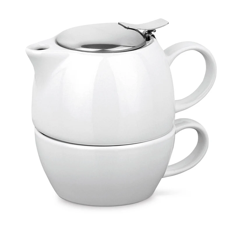 Set de Té de Cerámica con Tetera y Colador de Acero Cole430 ml