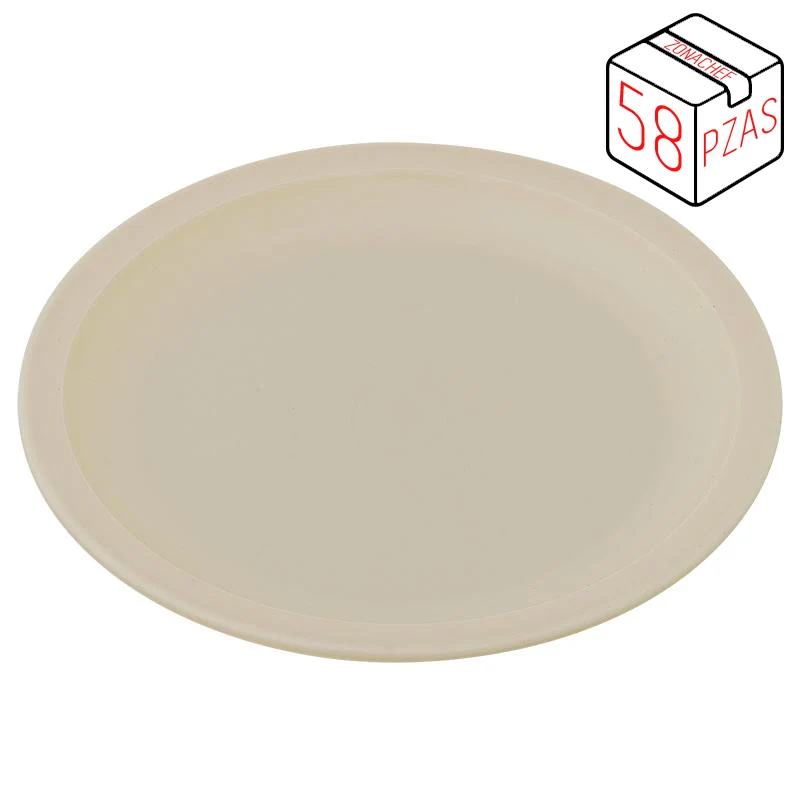 Plato Vanessa Trinche de 25.5 cm XL Policarbonato Caja c/58 pzas Tcp
