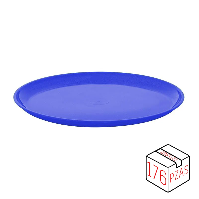 Linea Comala Plato Taquero de Polipropileno de 21.7cm Azul Caja c/176 pzas Tcp