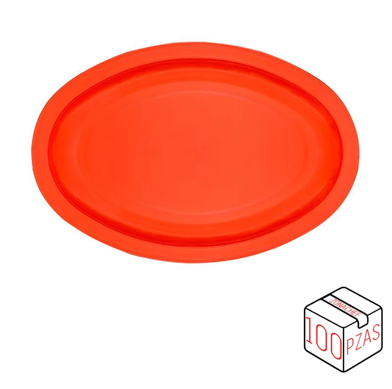 Linea Colima de Polipropileno Plato Tampiqueño de 29 cm Naranja Caja c/100 pzas Tcp