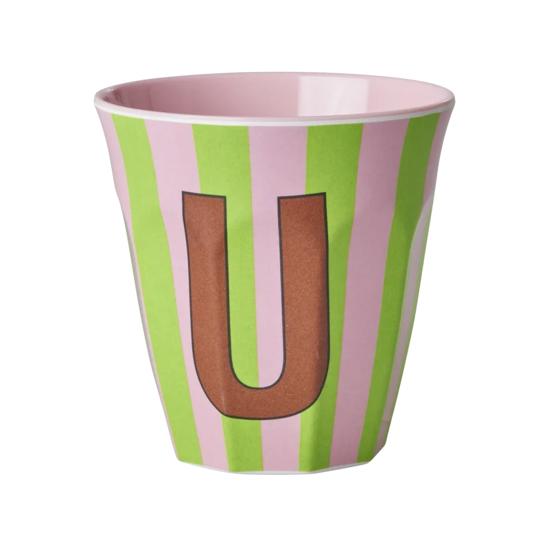 Mellem Alfabetkop - Pink - U - Stripes