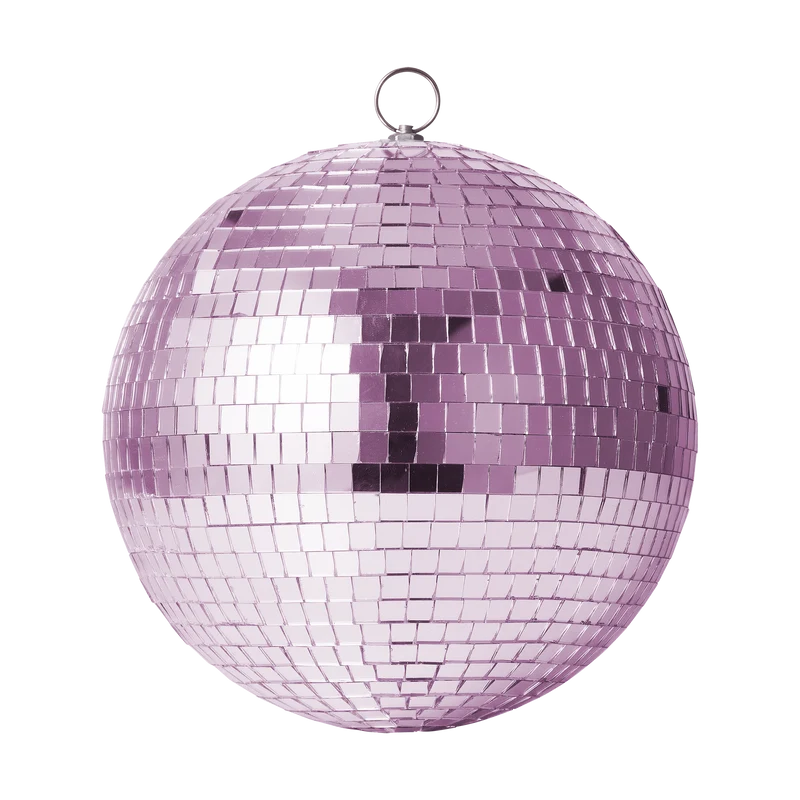 Stor Rund Discokugle - Pink