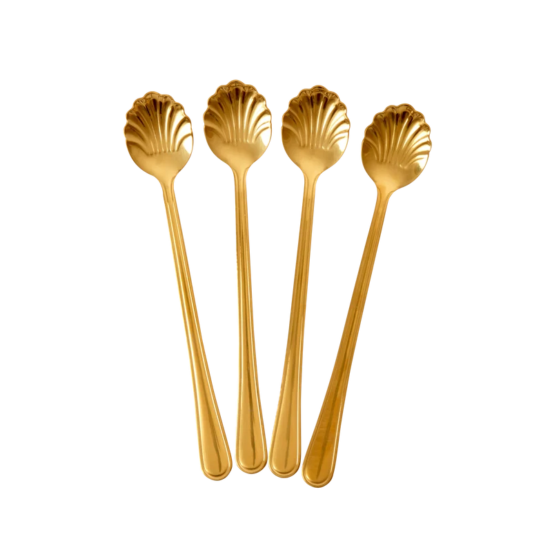 Rustfri Stål Ske - Guld - Sæt af 4 stk.
