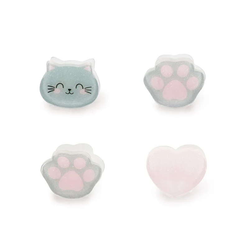 Conjunto de 4 mini molas de cabelo - Gato