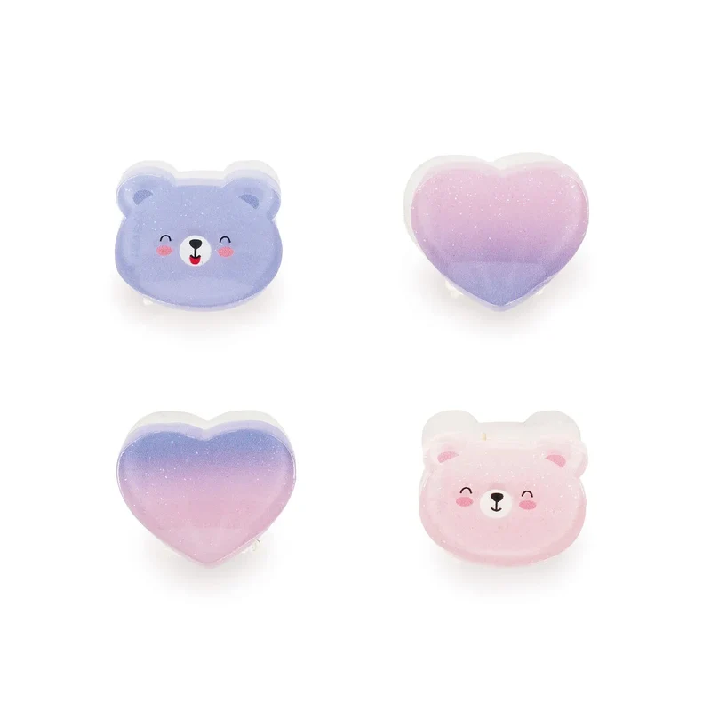 Conjunto de 4 mini molas de cabelo - Urso