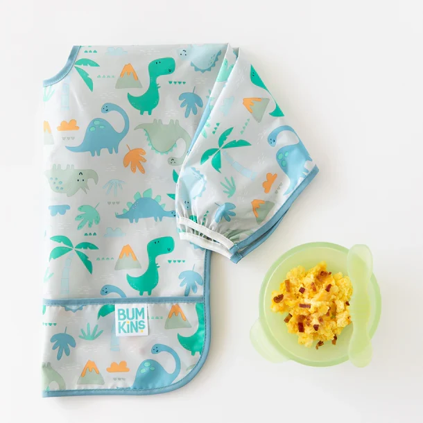 Babete Sleeved Bib: Dinossauro