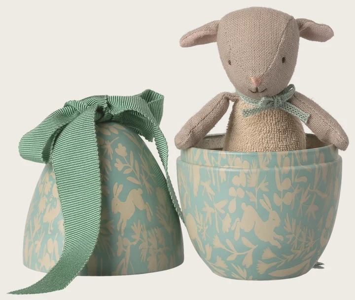 Ovo da Páscoa com Cordeiro Micro, Pequeno – Menta Dusty