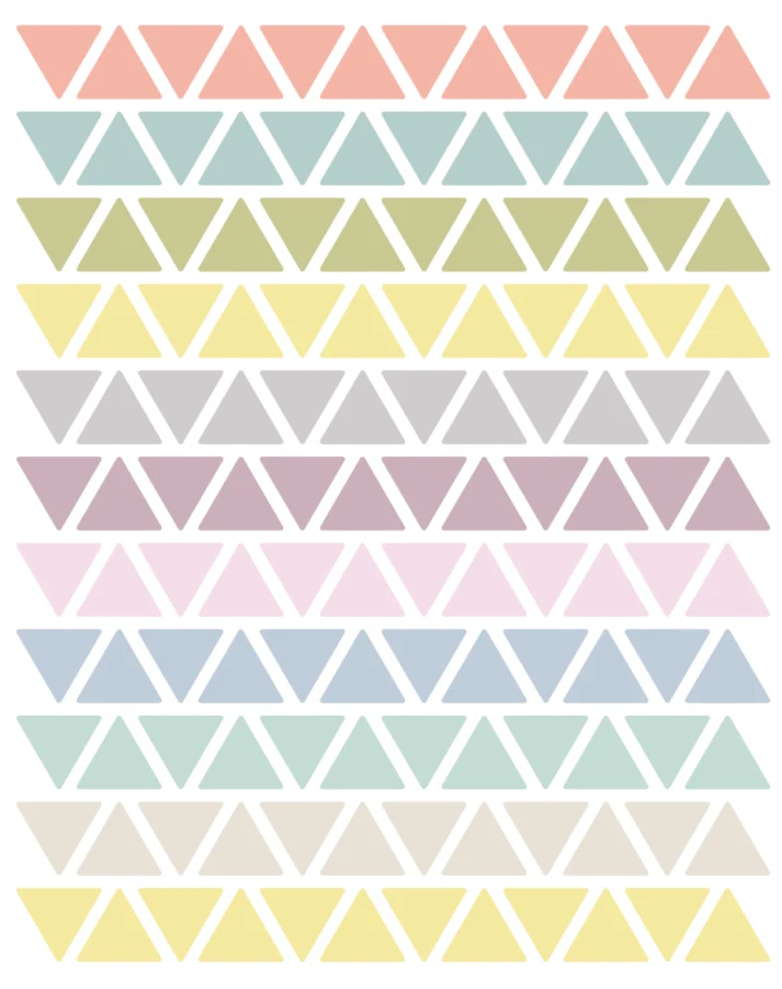 Wallstickers triângulos mix pastel