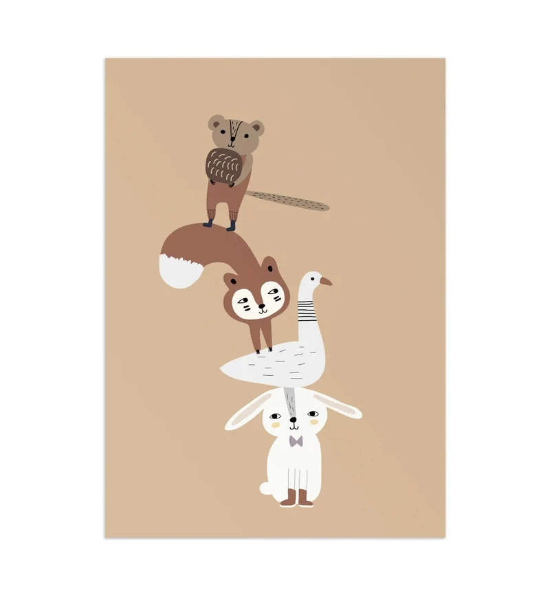Ilustração Torre animal - Tam A4