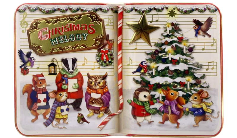 Lata baixa formato Livro 14X9cm “Xmas Melody”