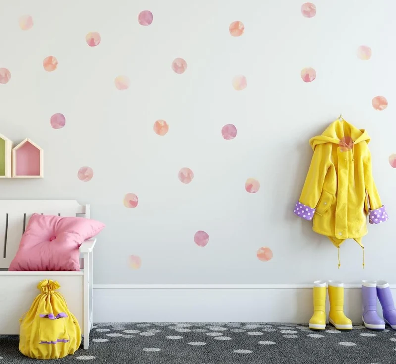 Wallstickers - mistura de bolas aguarela - rosa velho