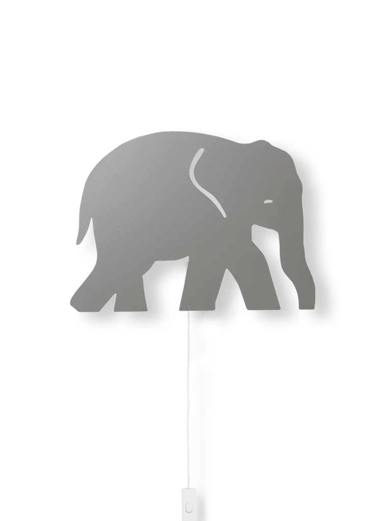 Candeeiro de parede - Elefante - Cinzento