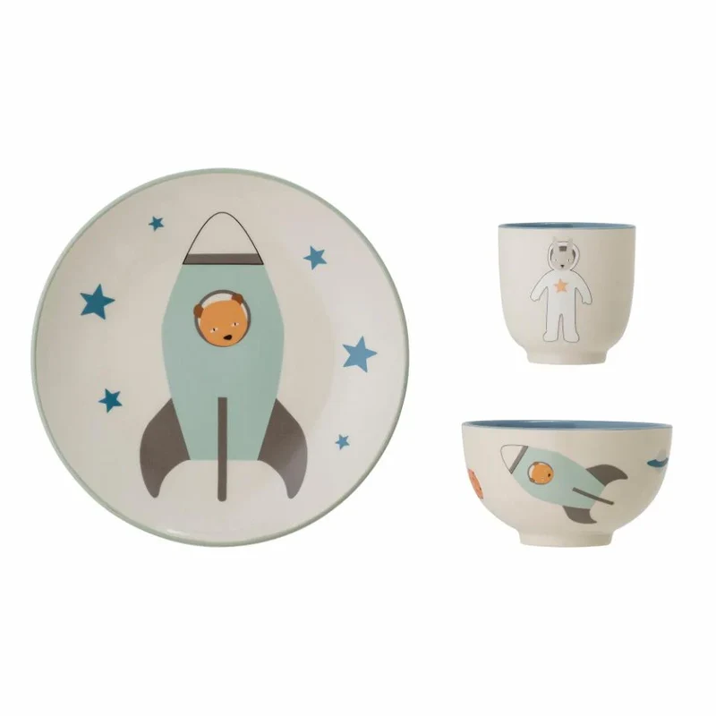 Set de Refeição Infantil em Cerâmica Space Blue