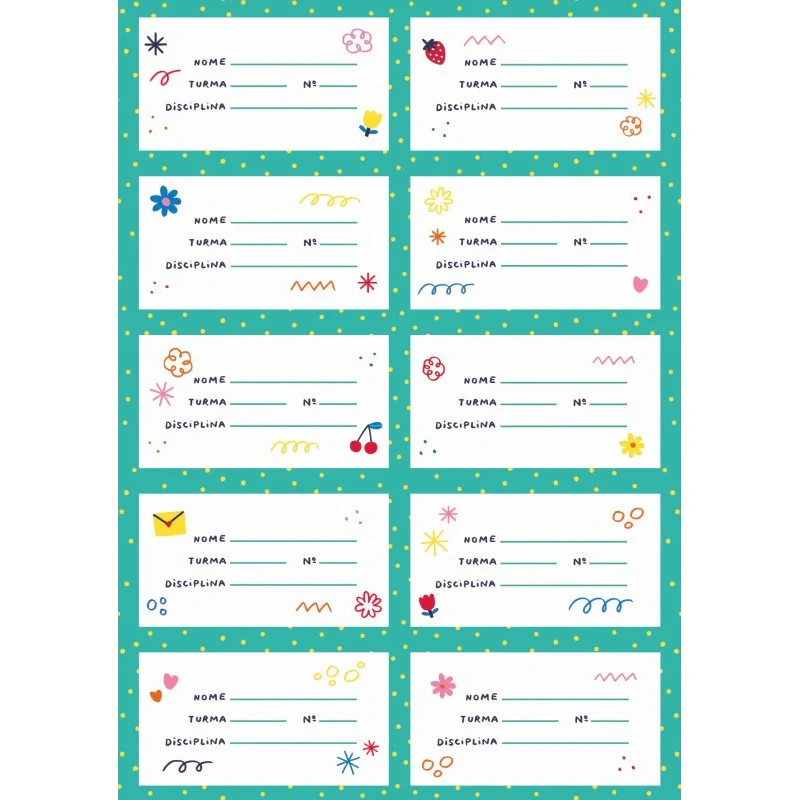 Pack de 40 etiquetas para material - The Happy Gang