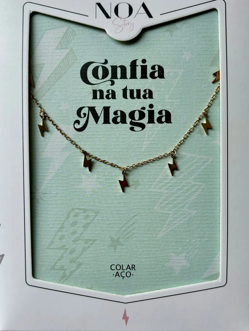 Colar Aço Dourado - Confia na Tua Magia