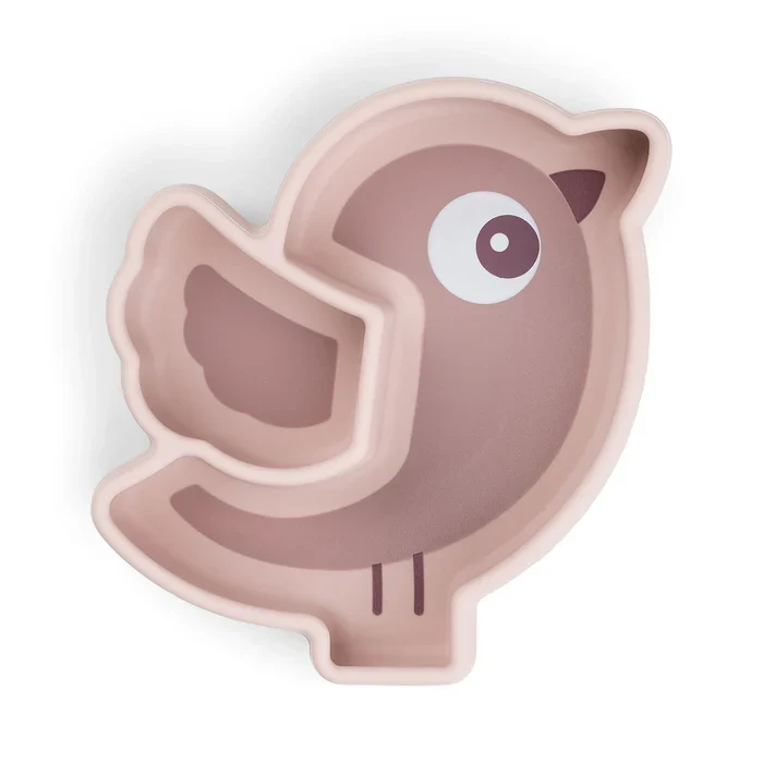 Prato para lanches Stick&Stay em silicone - Birdee - Powder