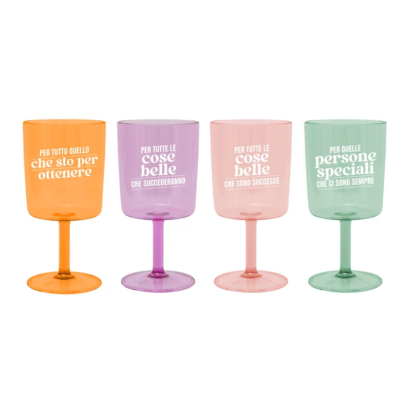 Set di 4 calici da vino per brindare per mille motivi