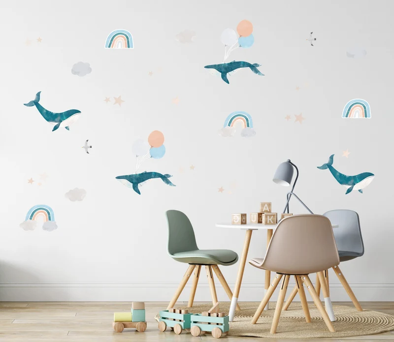 Wallstickers baleia e balões