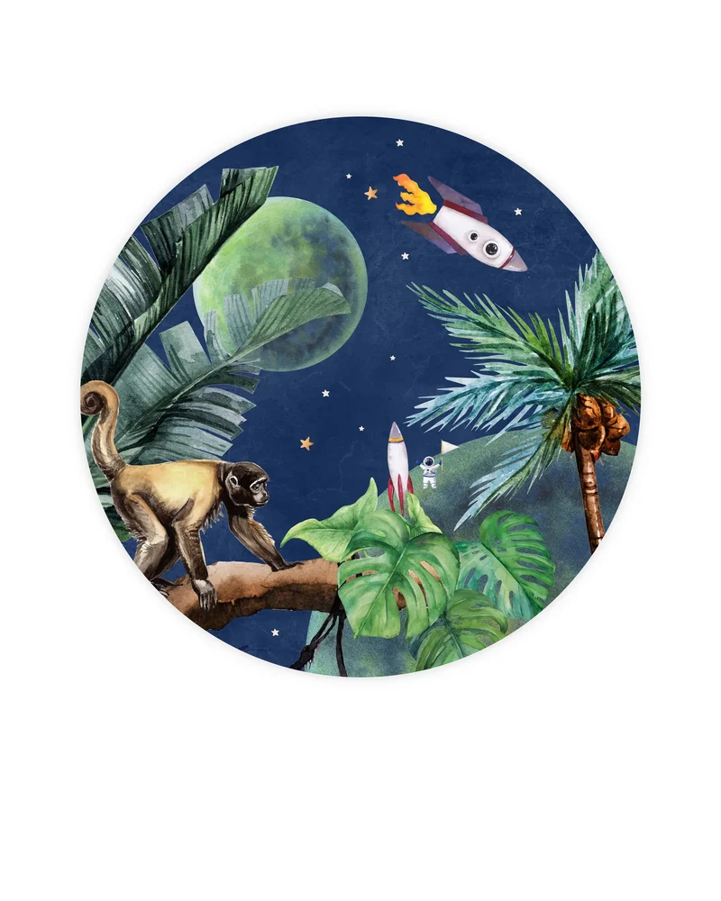 Ilustração papel de parede “jungle to space” - 95 cm