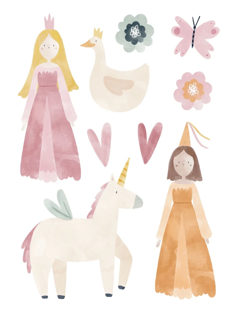 Wallstickers Princesas e unicórnios